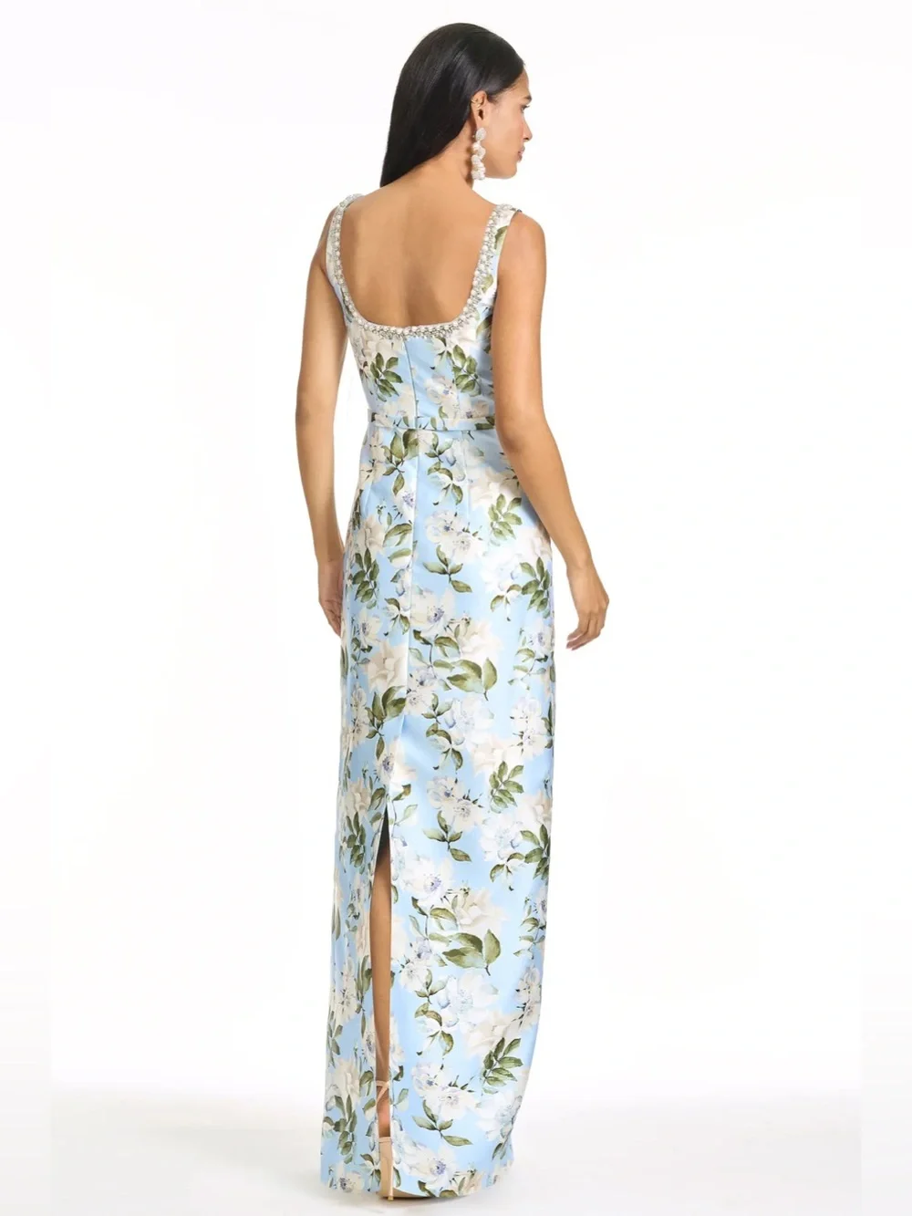Sachin + Babi Lana Floral Gown in Sky Camellia